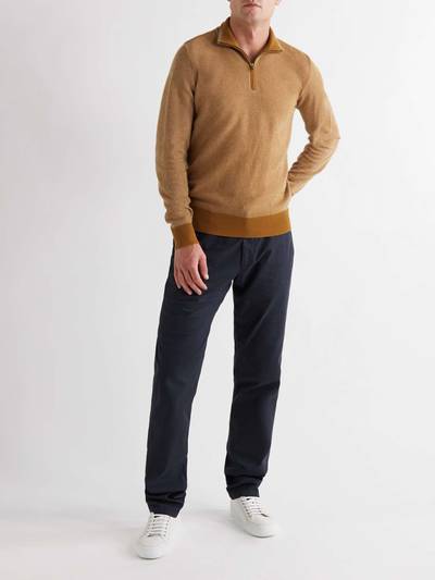 Loro Piana Roadster Striped Cashmere Half-Zip Sweater outlook