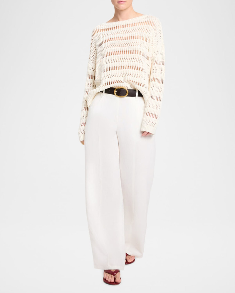 TWP Wide-Neck Open Stitch Sweater outlook