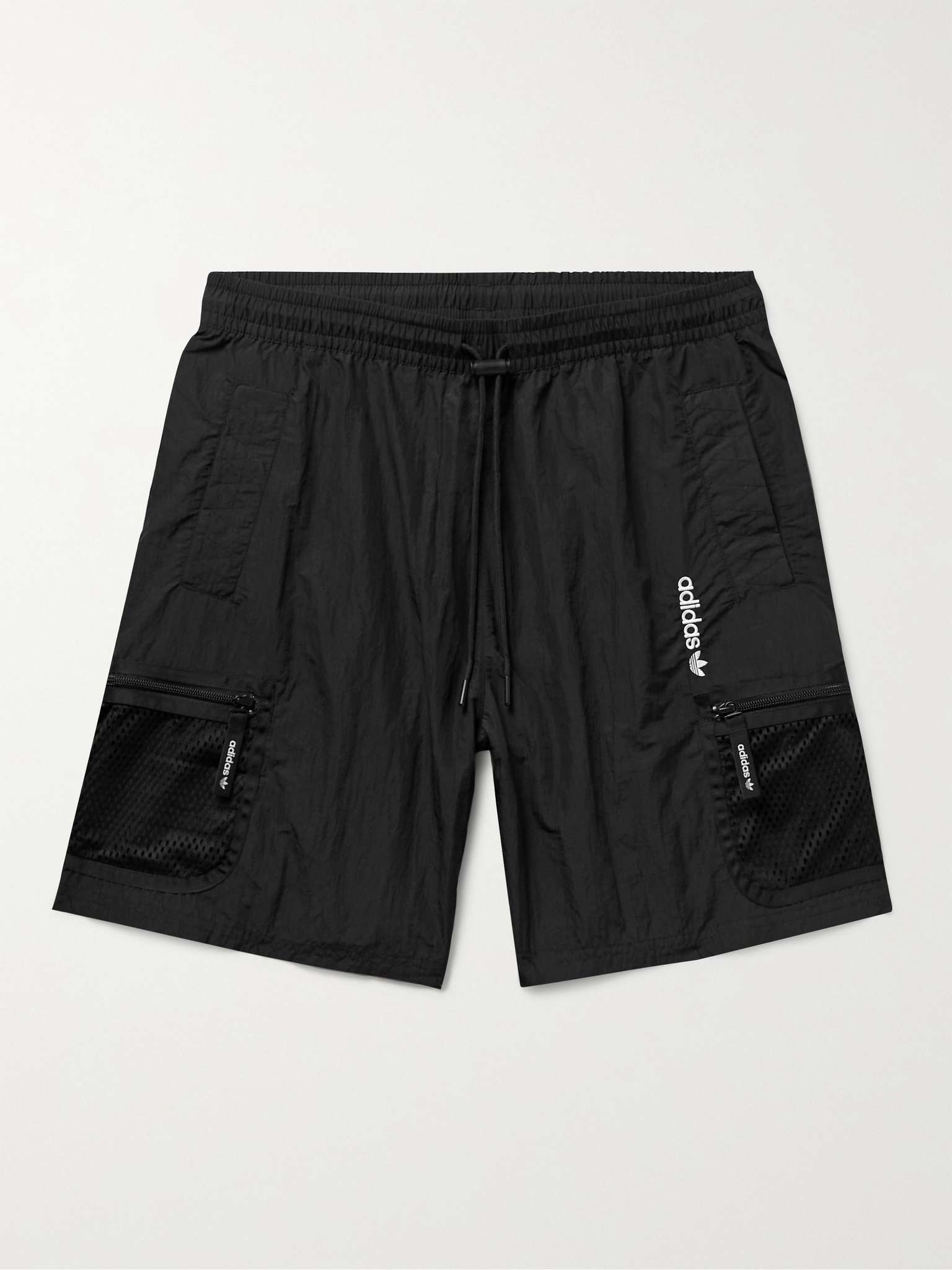 Adventure Logo-Embroidered Mesh-Trimmed Nylon Shorts - 1