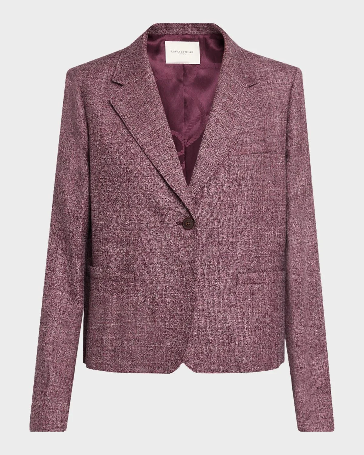 Cropped Wool Mouline Boyfriend Blazer - 1