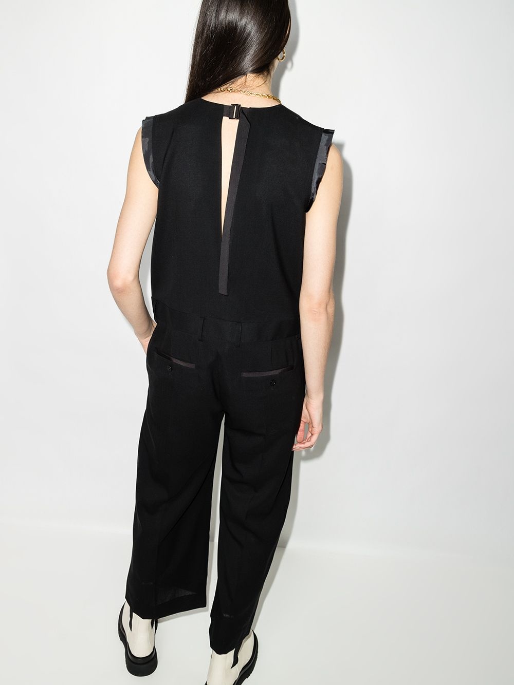 V-neck wool jumpsuit - 3