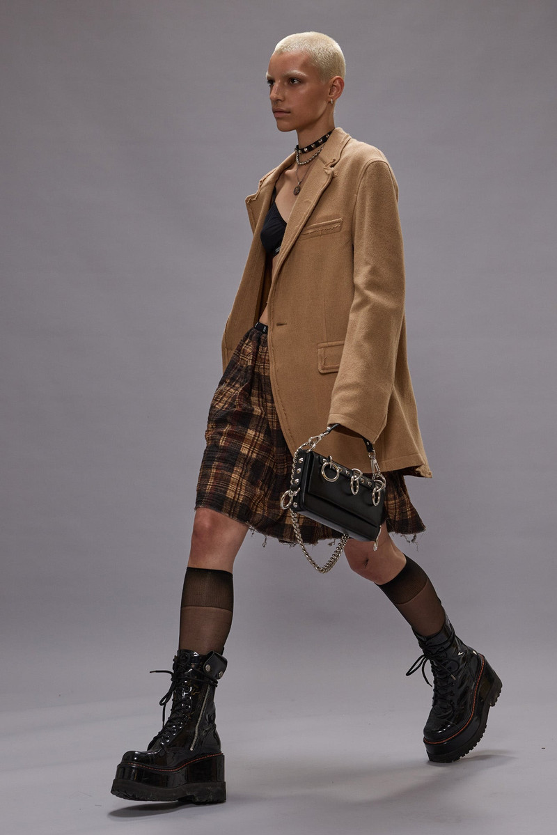 R13 FRAYED EDGE RAGGED BLAZER WITH BACKING outlook