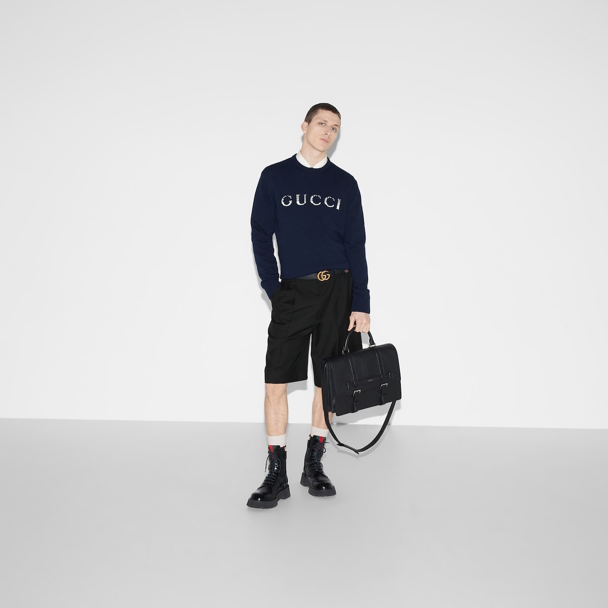 Wool sweater with Gucci intarsia - 6