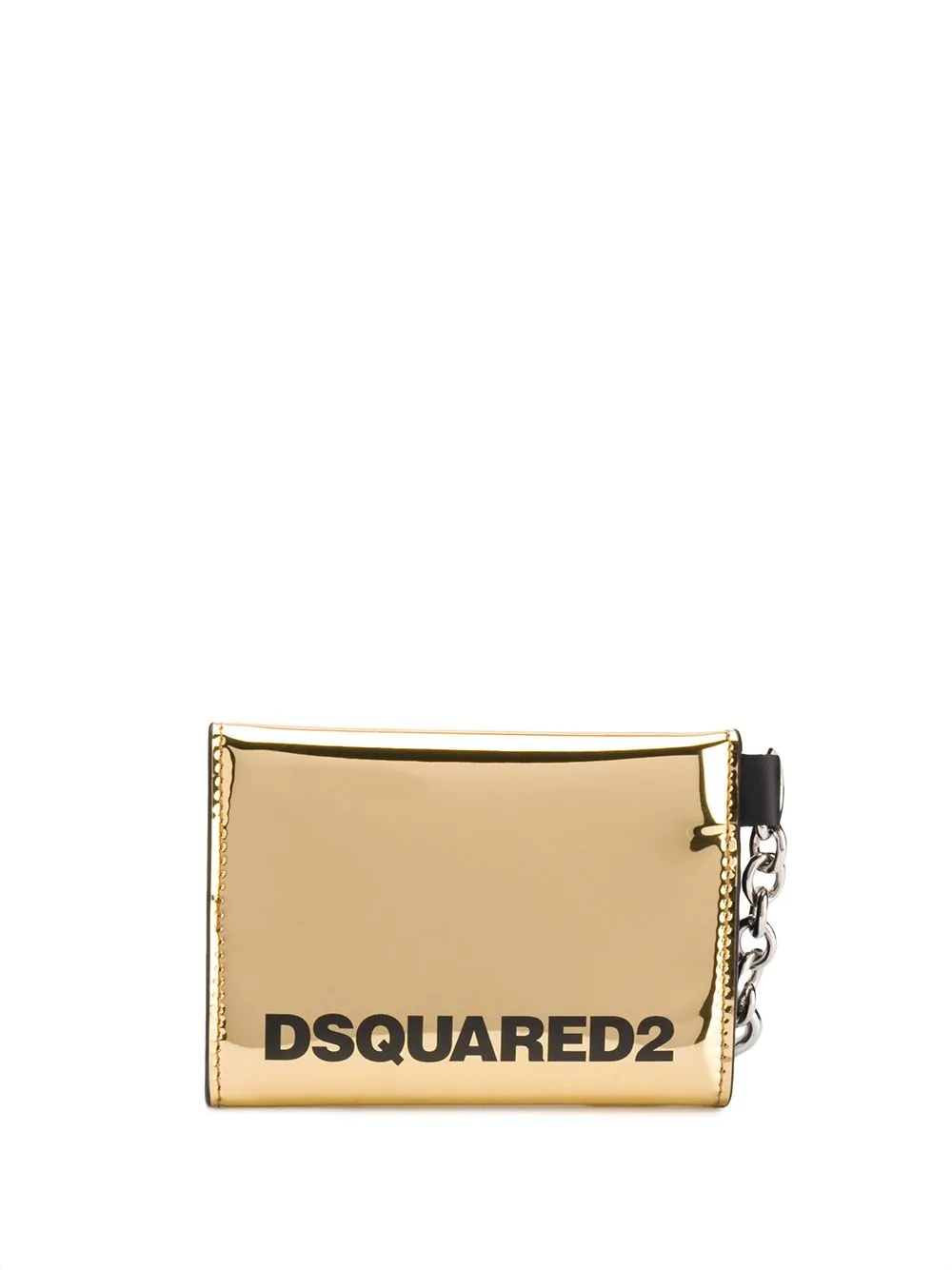 logo print metallic purse - 2