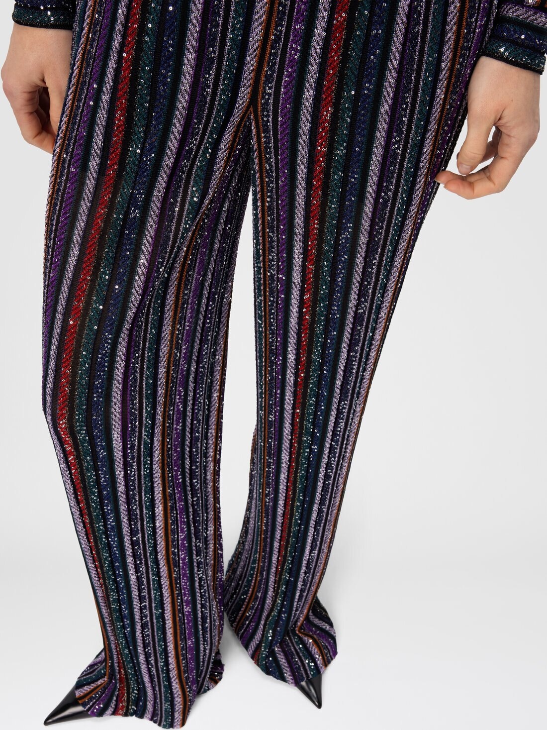 Long Pants in Herringbone Stripe Knit - 5