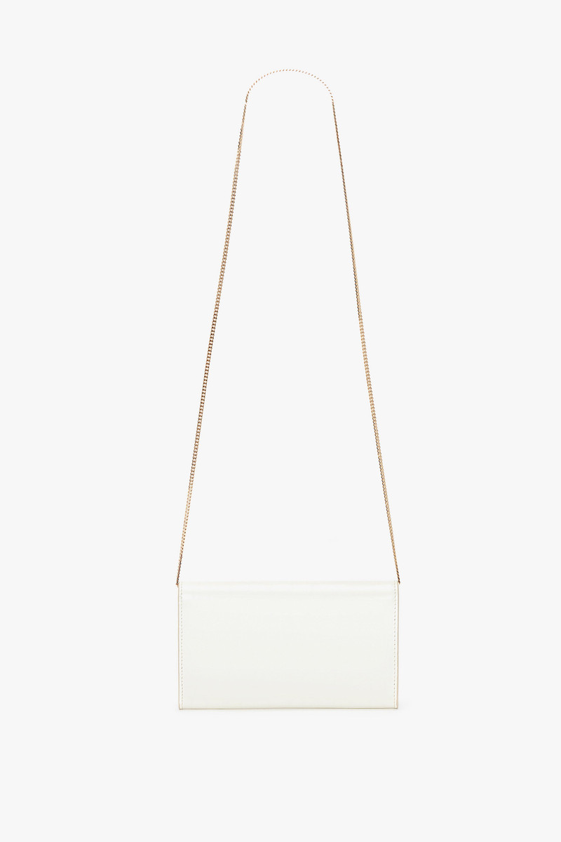 Victoria Beckham Exclusive Wallet On Chain In White Leather outlook