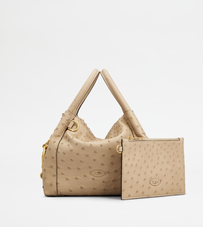 Tod's SATCHEL IN OSTRICH MINI - BEIGE outlook