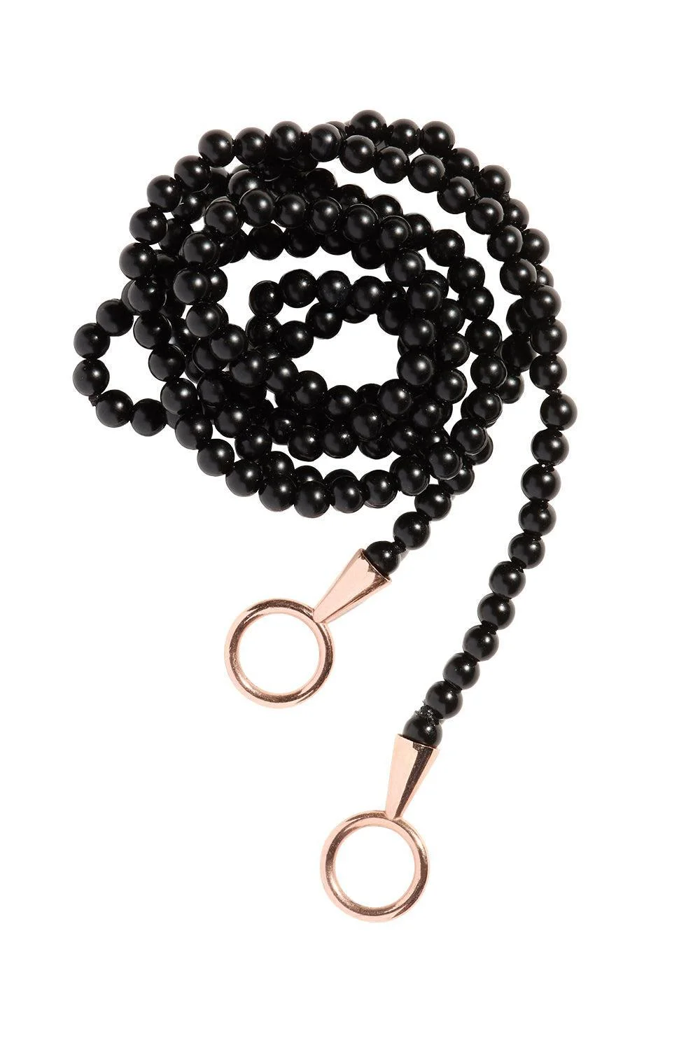 Black Agate Strand Necklace - 16in - 1