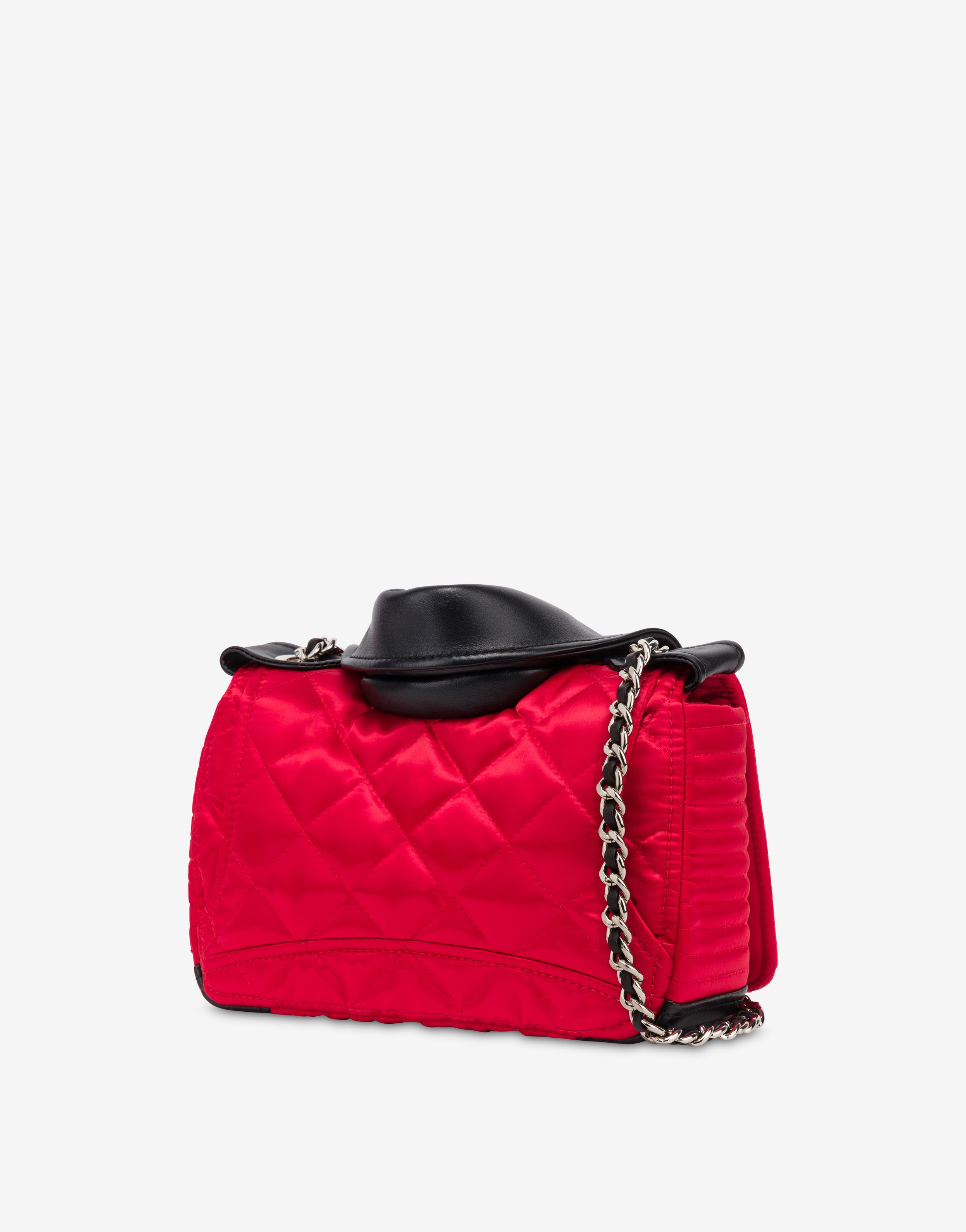 QUILTED SATIN BIKER BAG - 2