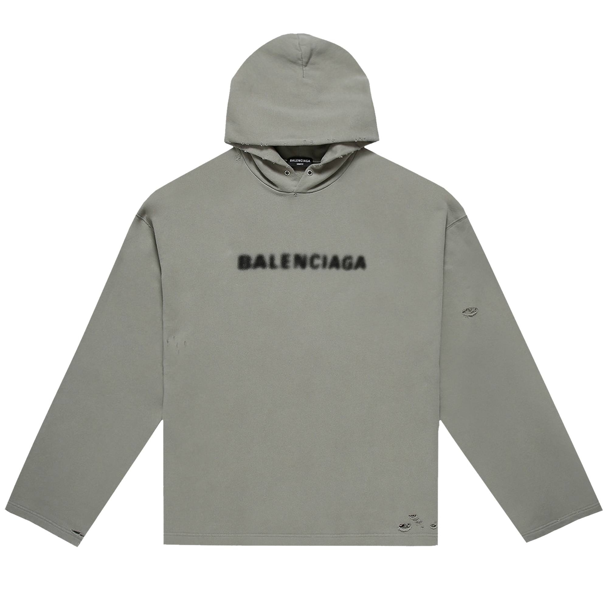 Balenciaga Blurry Logo Hoodie 'Steel Grey/Black' - 1