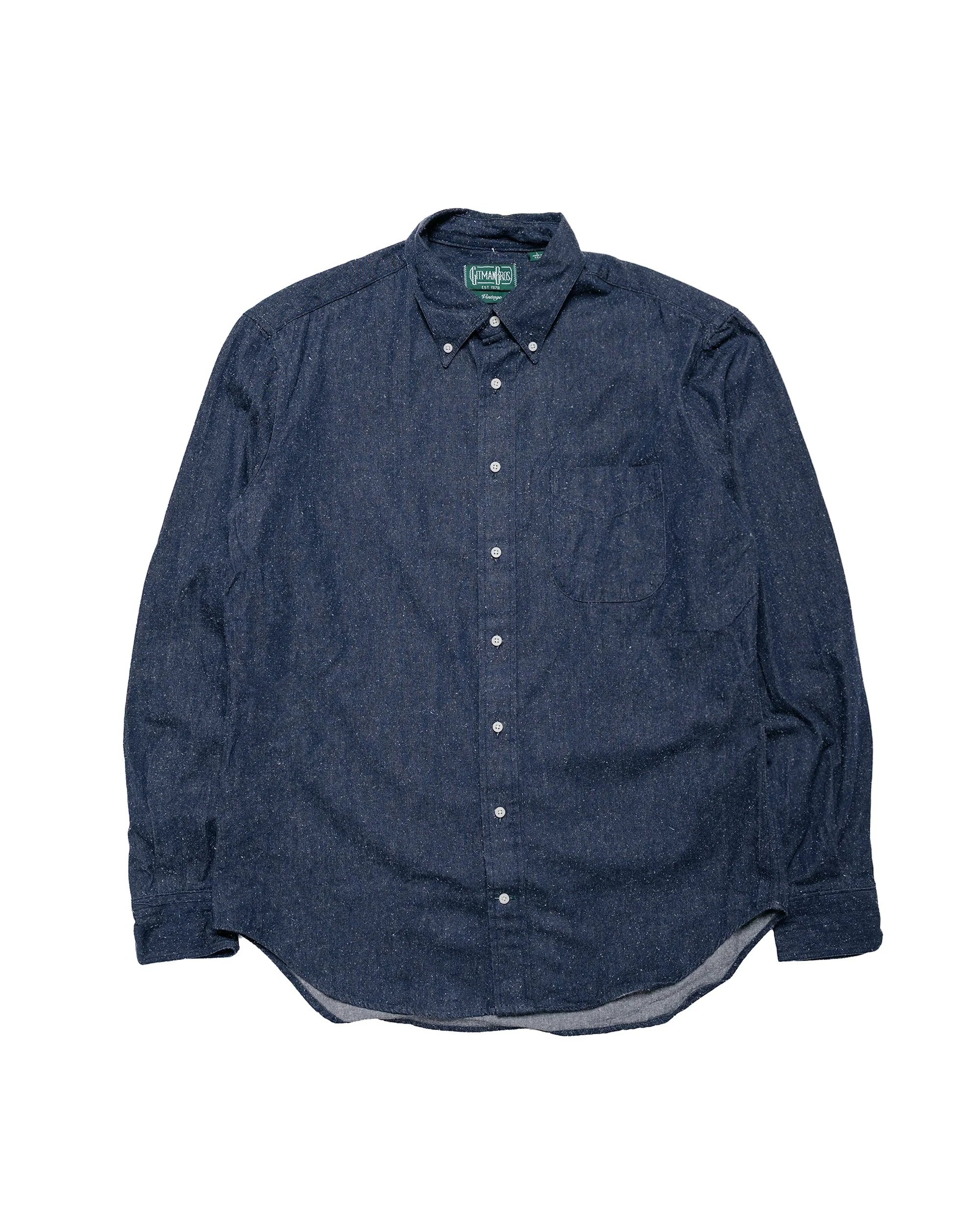 Indigo Japanese Silk Denim Shirt - 1