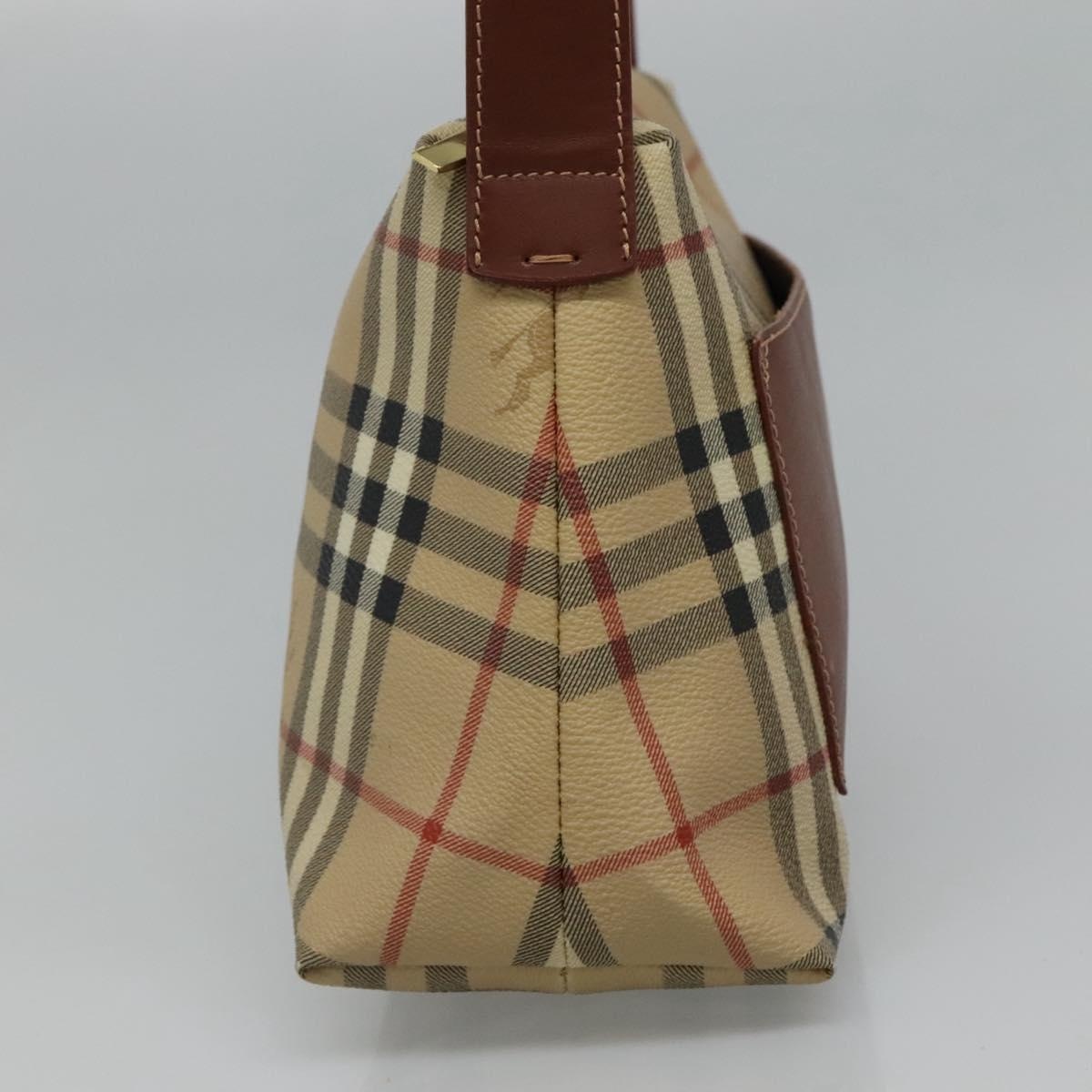 Burberry Nova Check Shoulder Bag Pvc Leather Beige Brown - 4