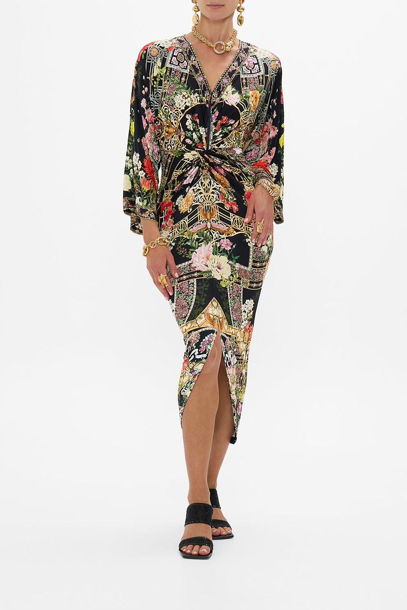 CAMILLA LONG SPLIT FRONT TWIST DRESS outlook