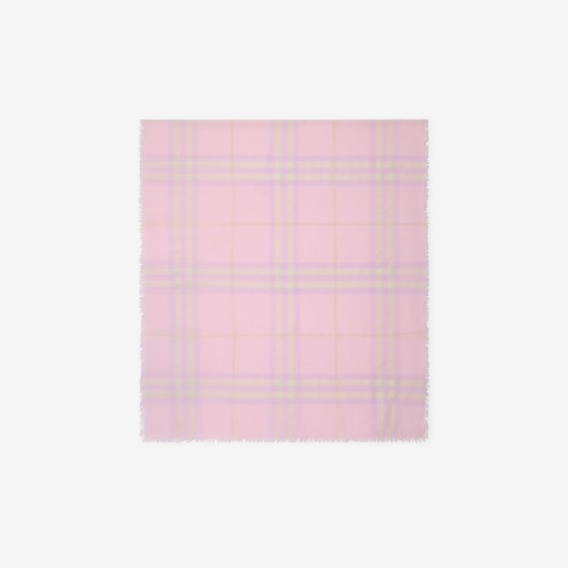 Wide Check Wool Scarf 1
