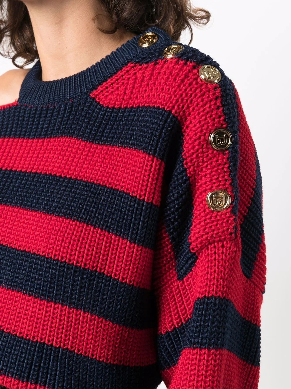 ribbed-knit striped dress - 5