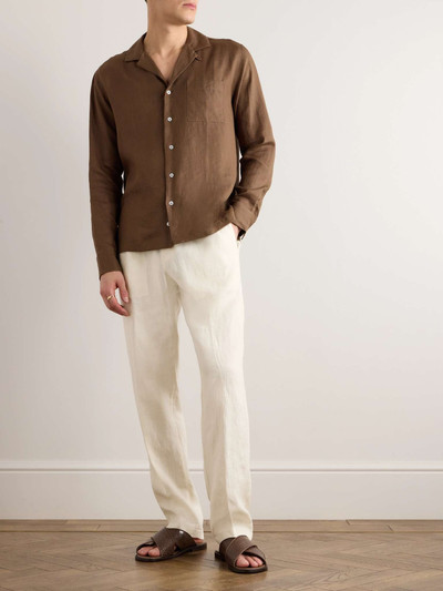 Canali Straight-Leg Linen Drawstring Trousers outlook