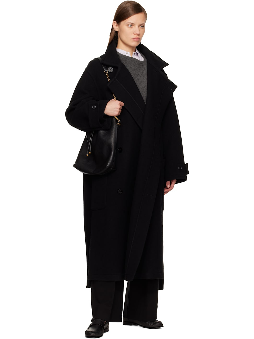 Lemaire WRAP COAT - CO1037 LF1116_BK999 | REVERSIBLE