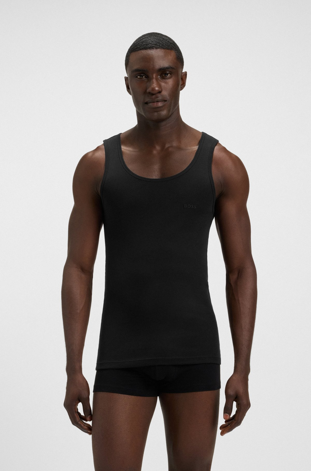 THREE-PACK OF COTTON TANK TOPS WITH EMBROIDERED LOGOS - 2