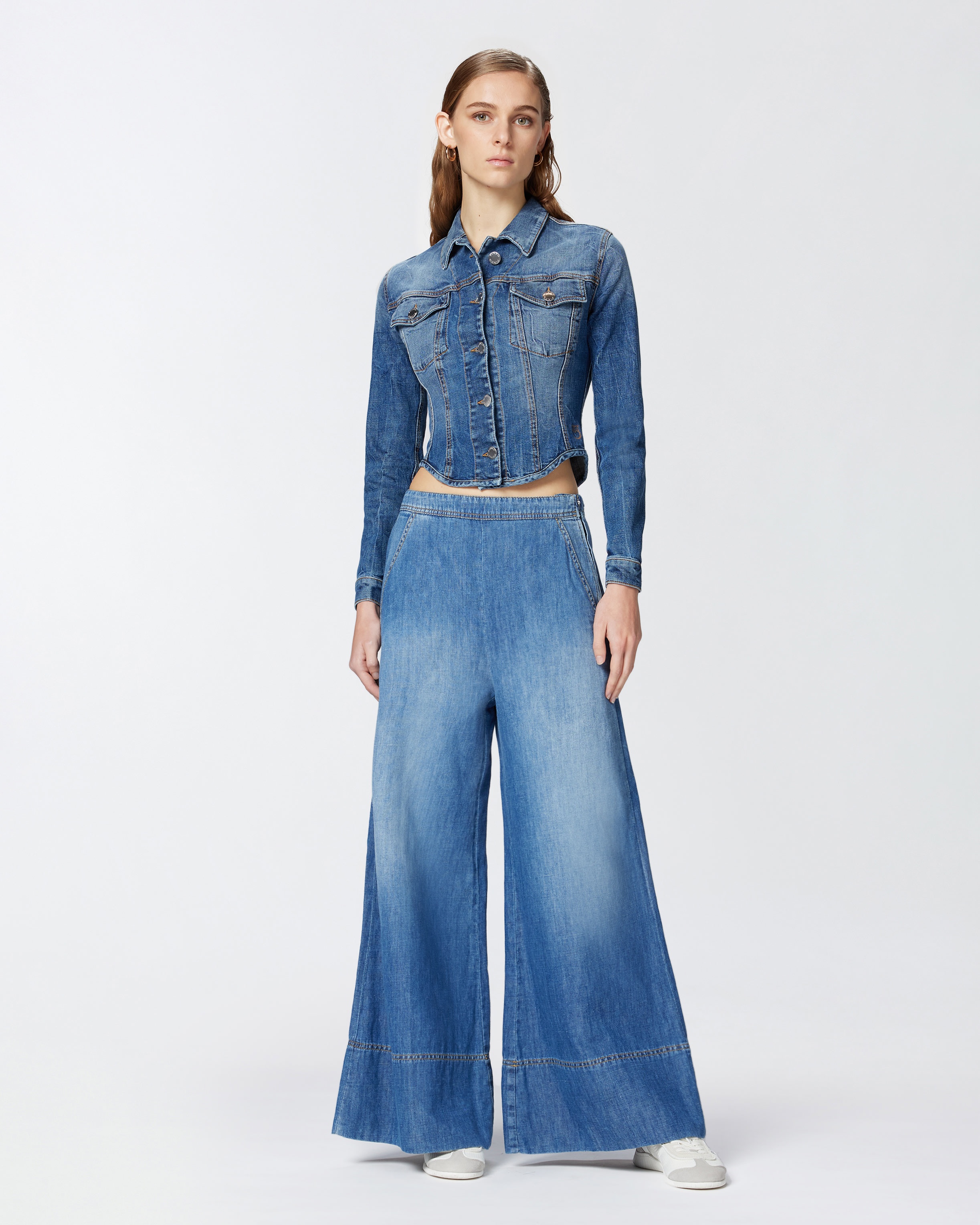INDIGO DENIM BUSTIER JACKET - 3
