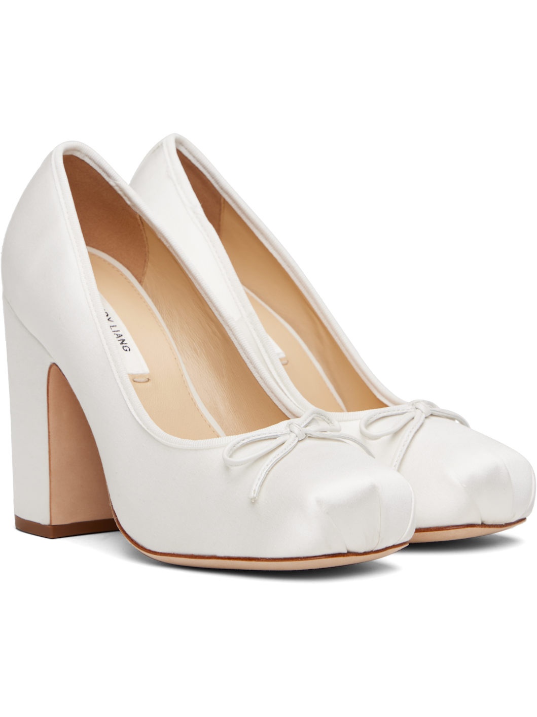 White Pointe 100 Satin Heels - 4