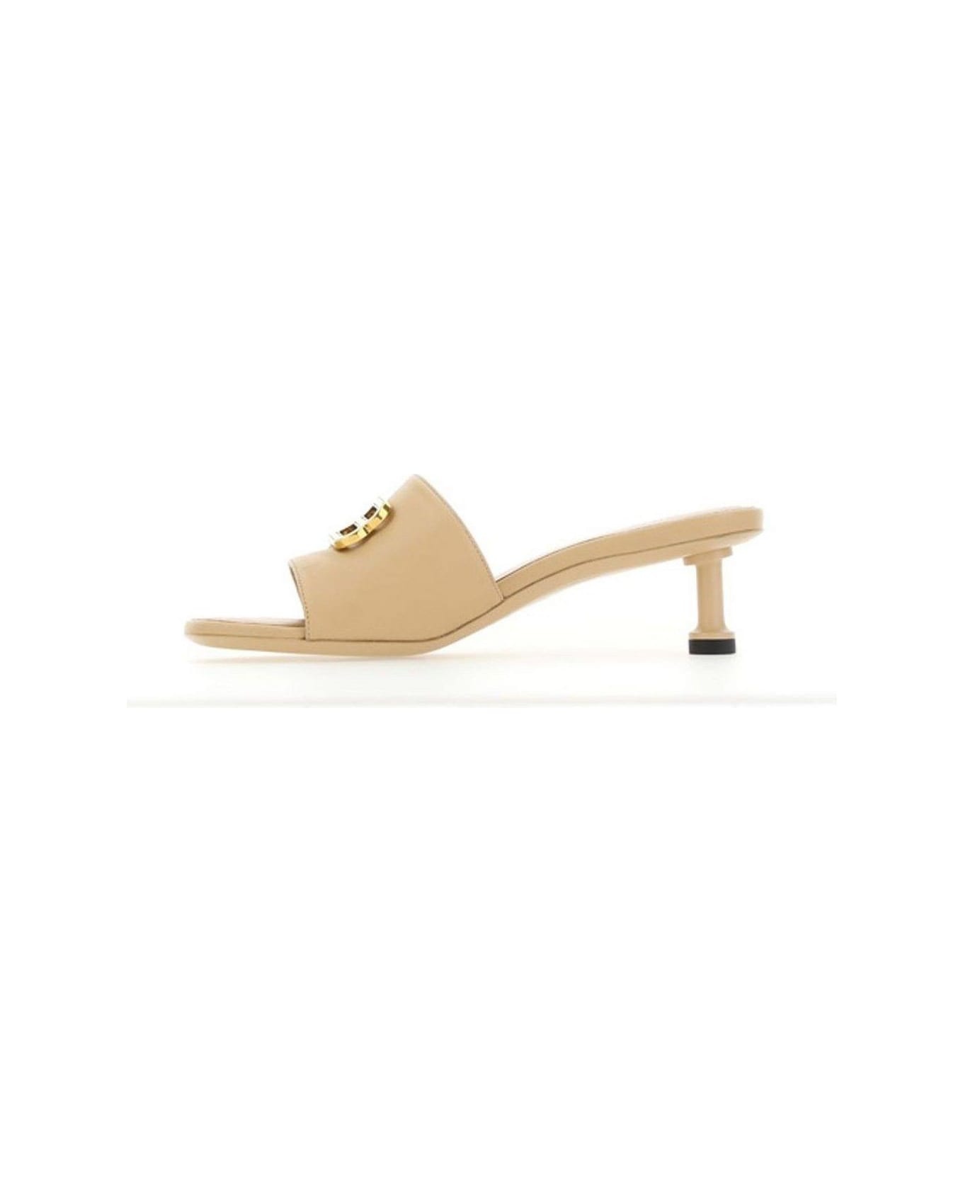 Bb Logo Plaque Heeled Mules - 2