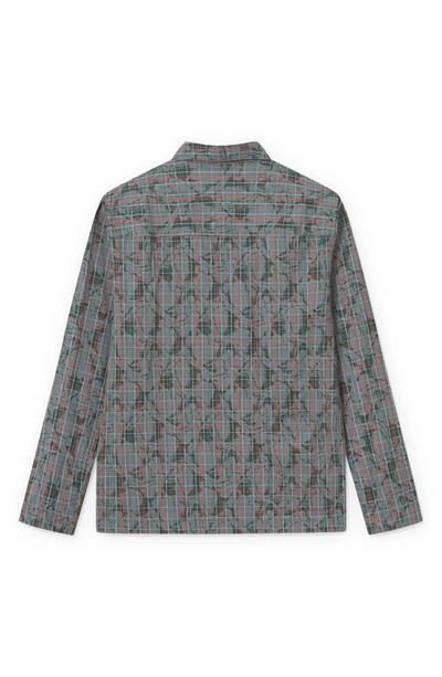 Wood Wood David Swirl Grid Cotton Button-Up Shirt outlook