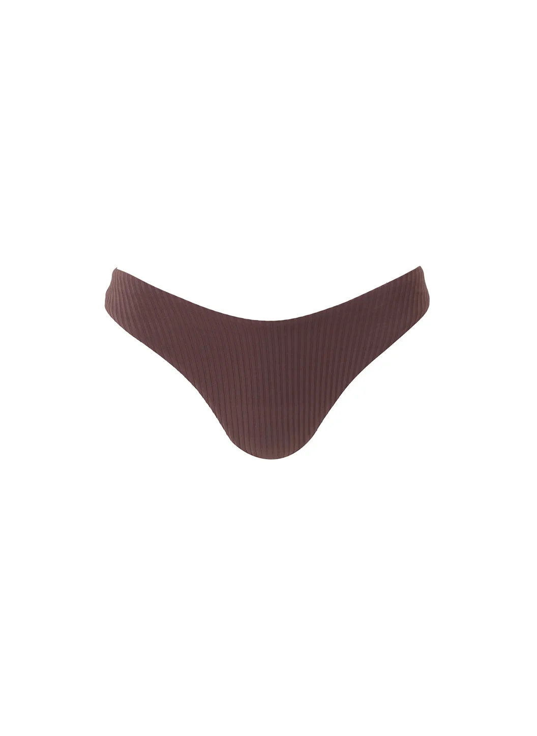 NOTO BROWN RIBBED BIKINI BOTTOM - 1