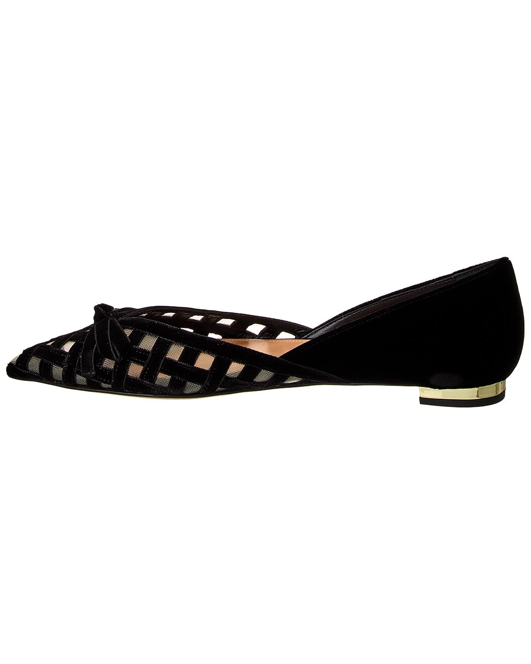 Aquazzura Romance Velvet & Mesh Flat - 2