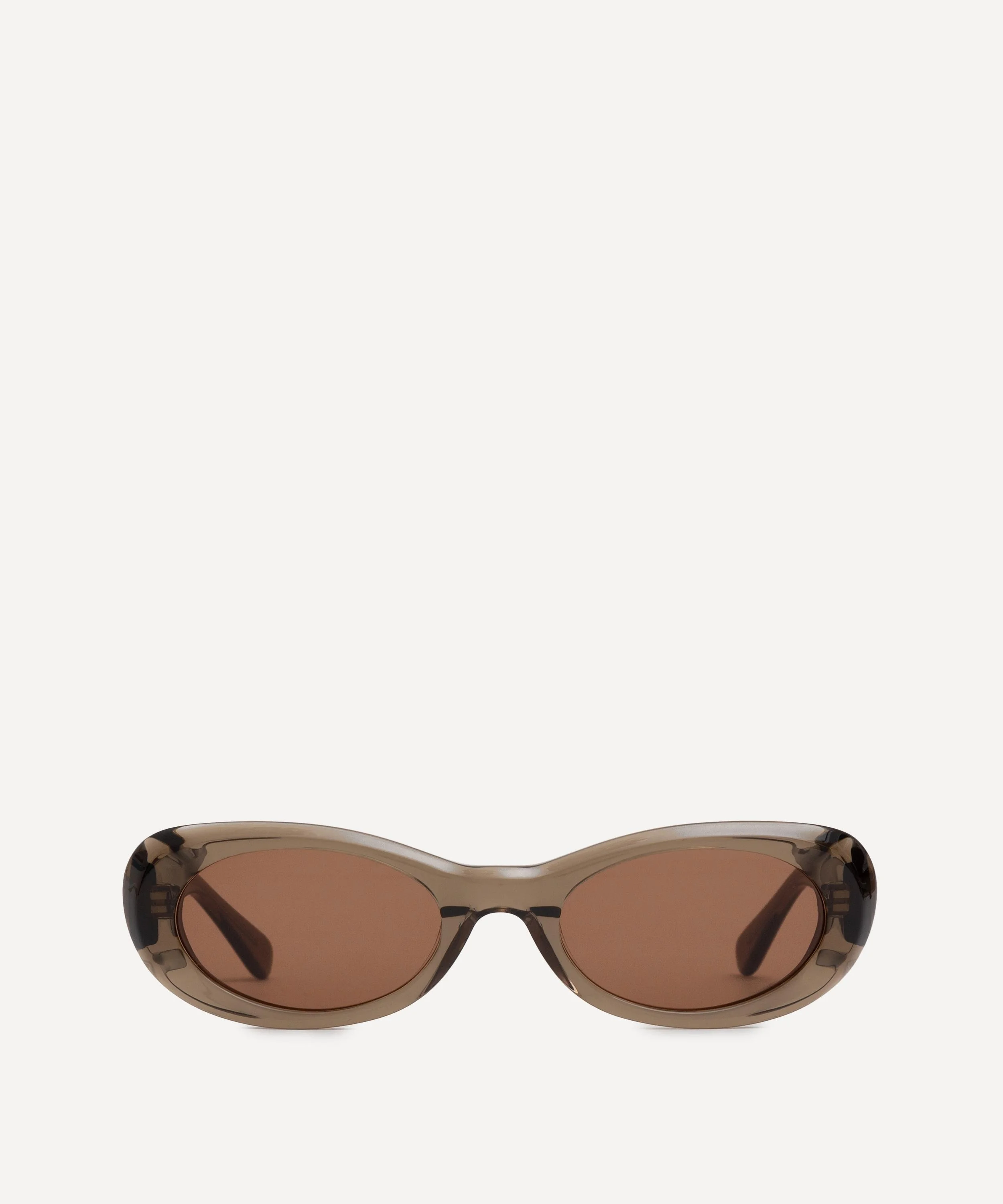Naomi Oval Transparent Olive Sunglasses - 1
