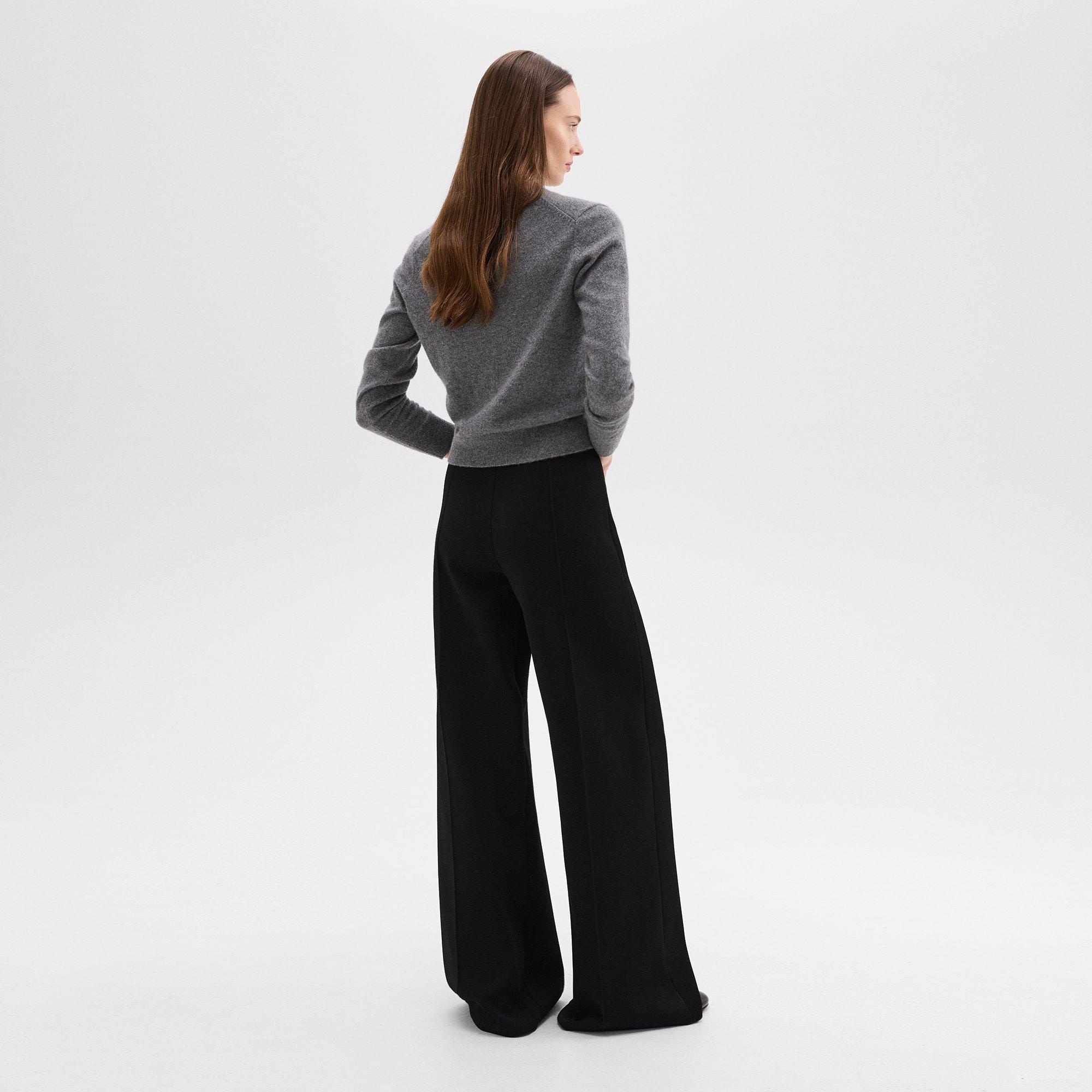 High-Waist Wide-Leg Pant in Crepe Knit - 4