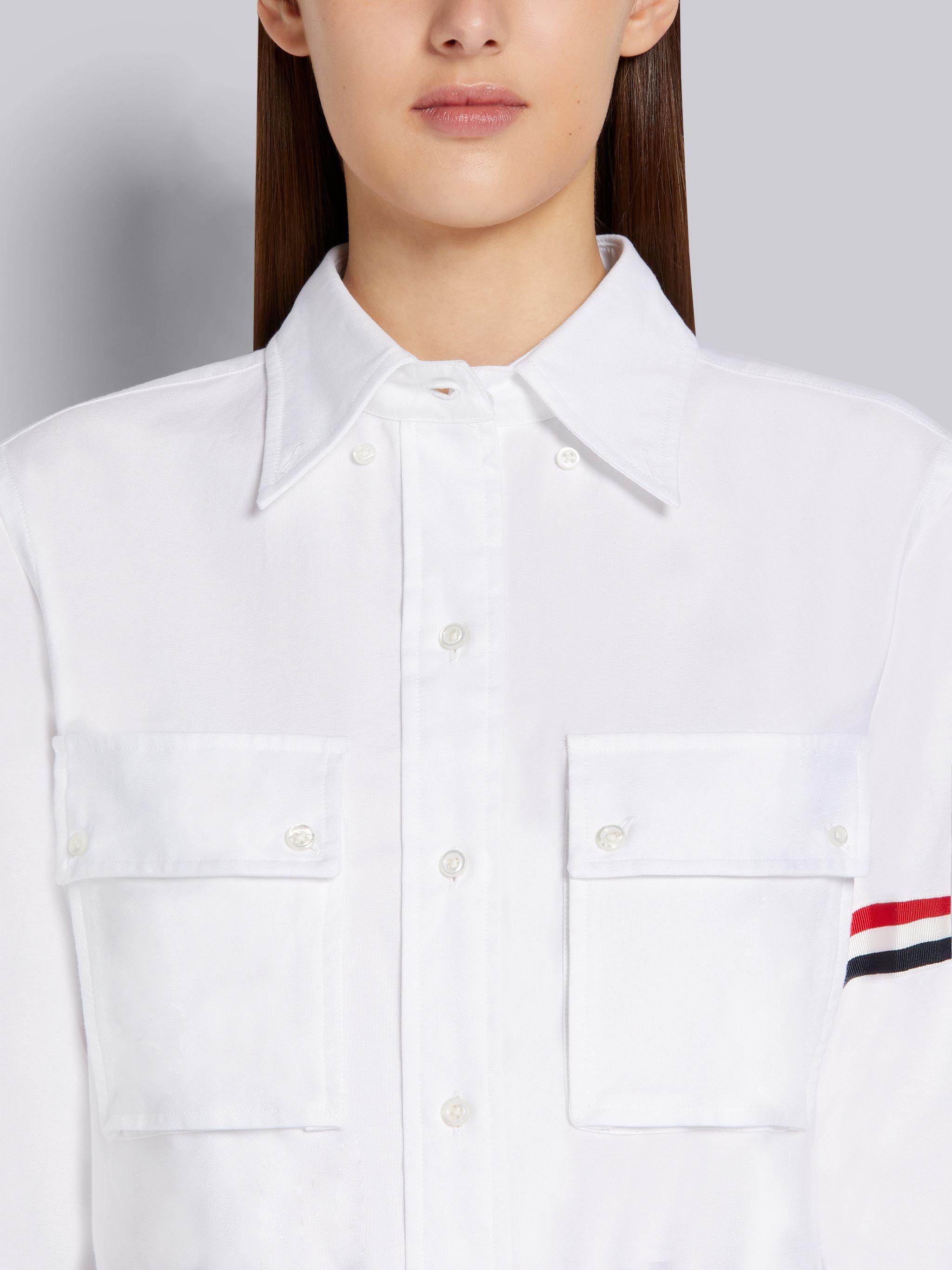 Medium Grey School Uniform Plain Weave Pleated Bottom 2-in-1 Norfolk Shirtdress - 4