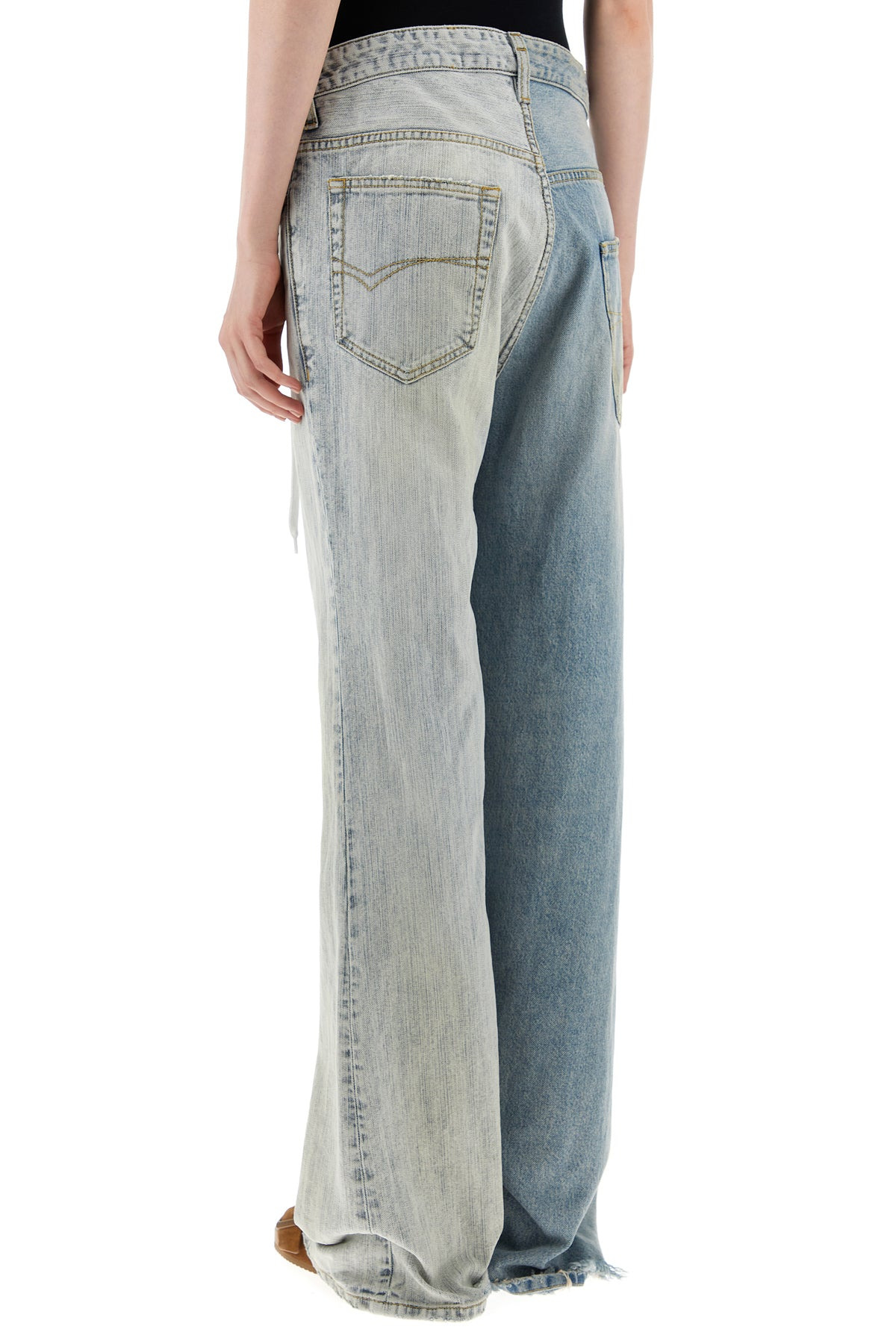 Two-tone denim Fifty-Fifty jeans - 4