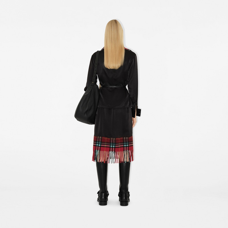 Satin and Check Scarf Skirt 4