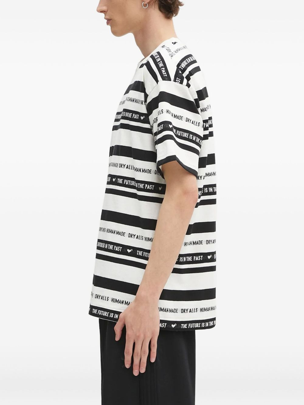 stripe-print t-shirt - 3