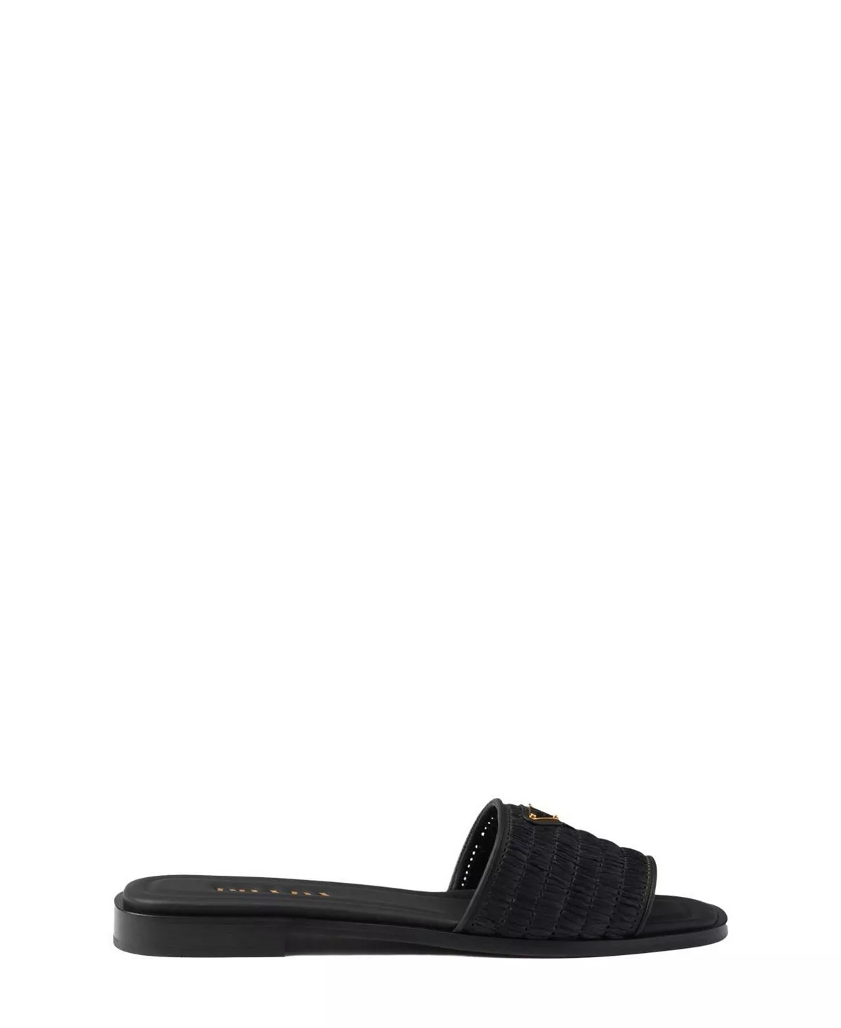 Women's Leather Slides with Crochet Details - 2
