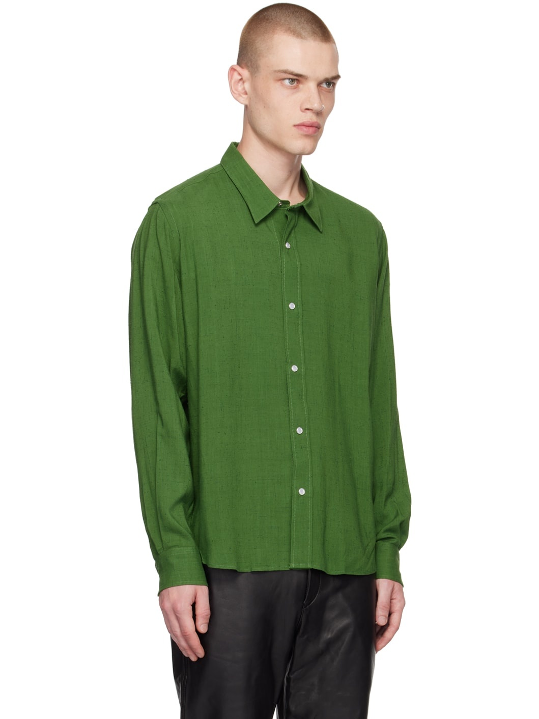 Green Press-Stud Shirt - 2