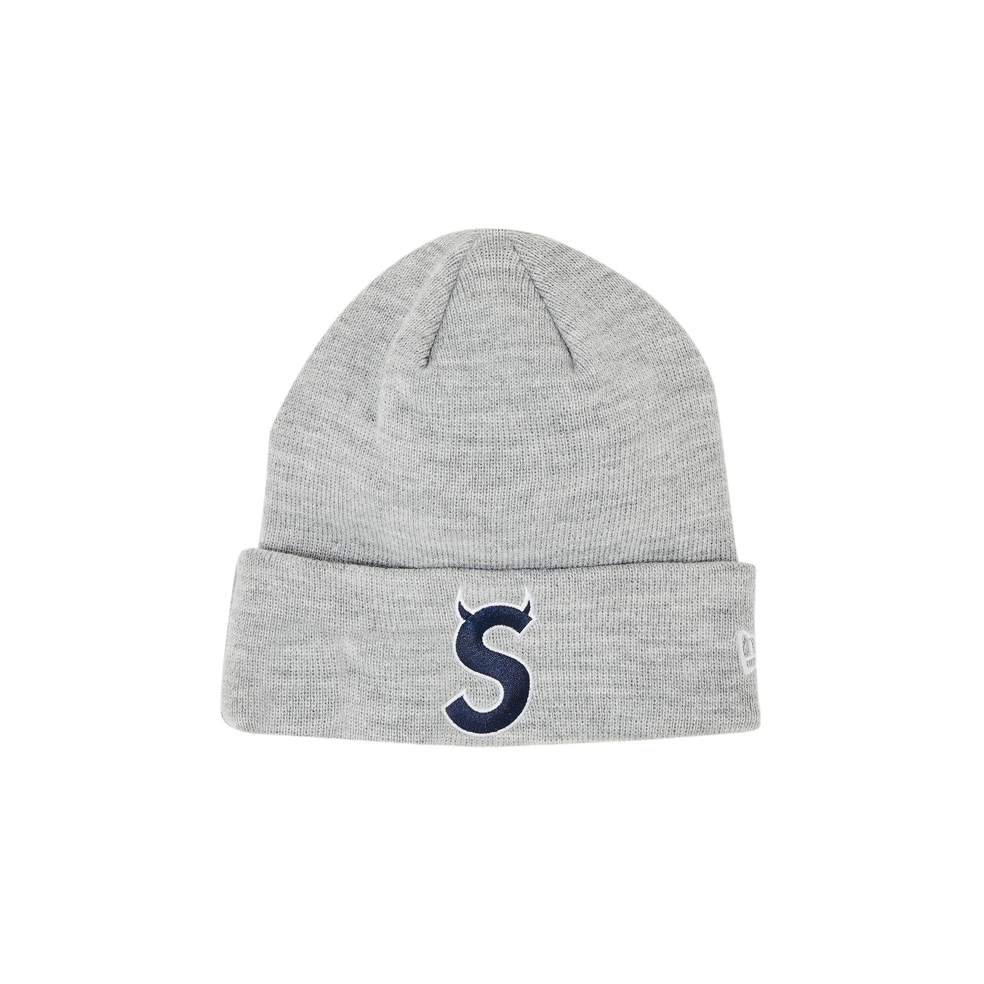 Supreme Supreme x New Era S Logo Beanie Heather Grey REVERSIBLE