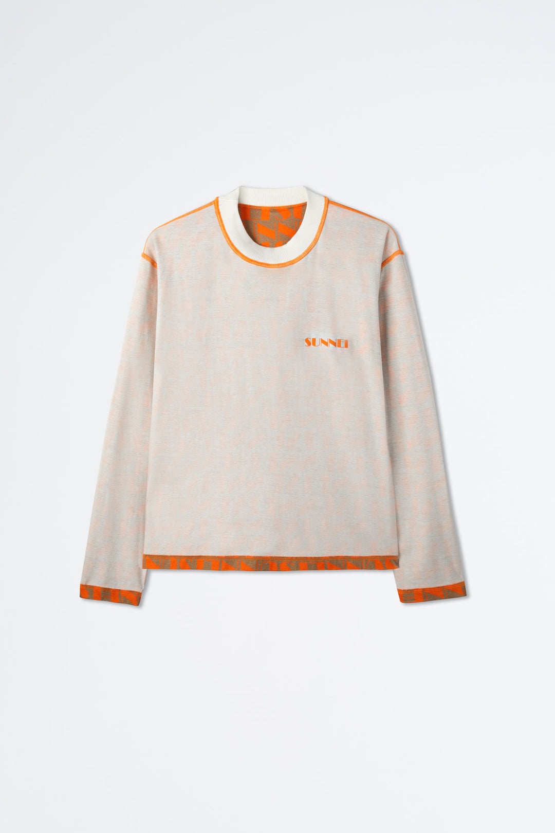 REVERSIBLE ORANGE & BEIGE LOGO LONG-SLEEVED T-SHIRT - 6