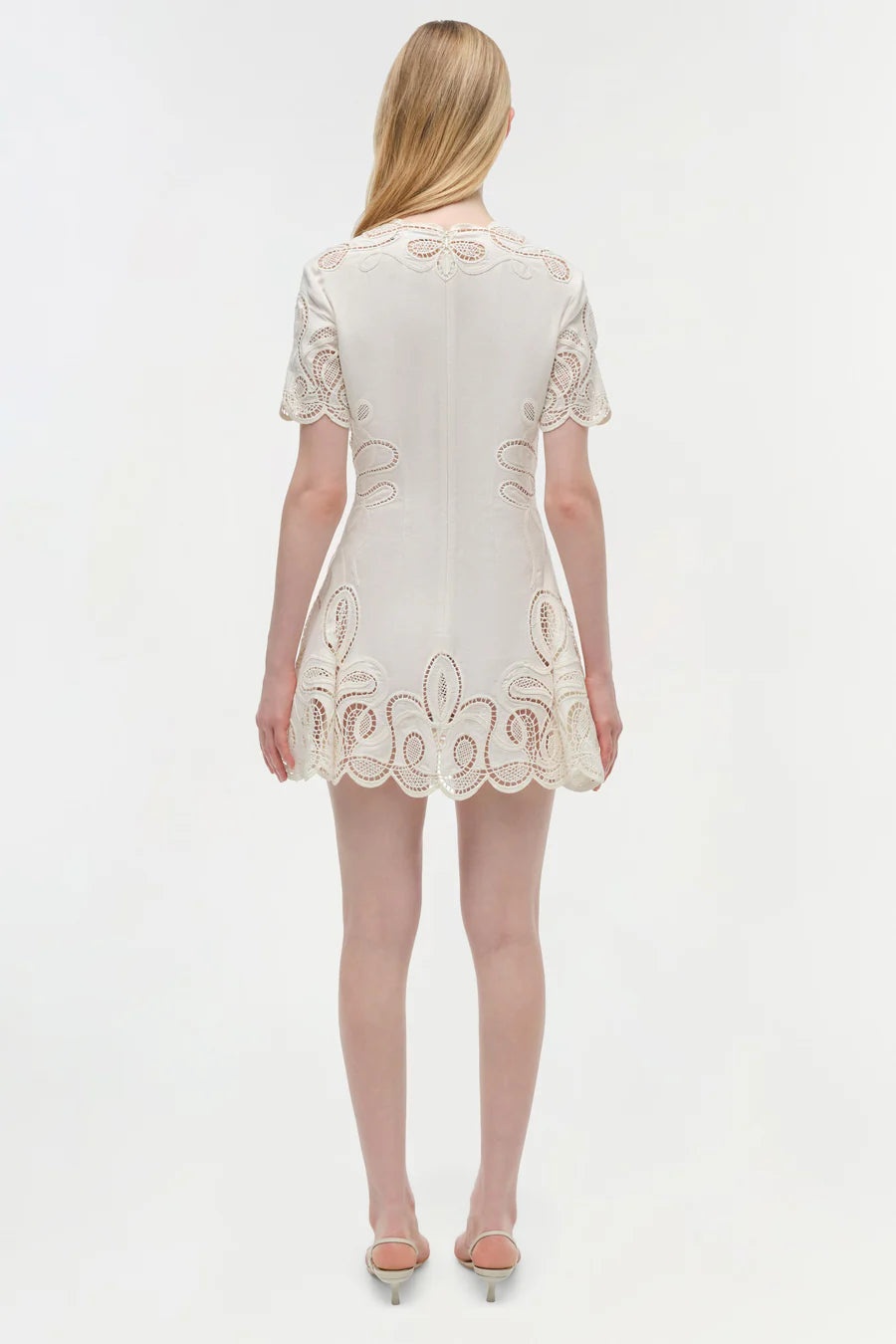 Morrigan Linen Mini Dress Ivory - 3