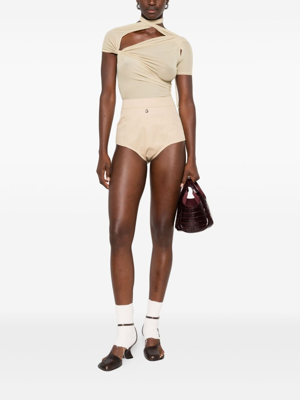 high-waisted mini shorts - 2