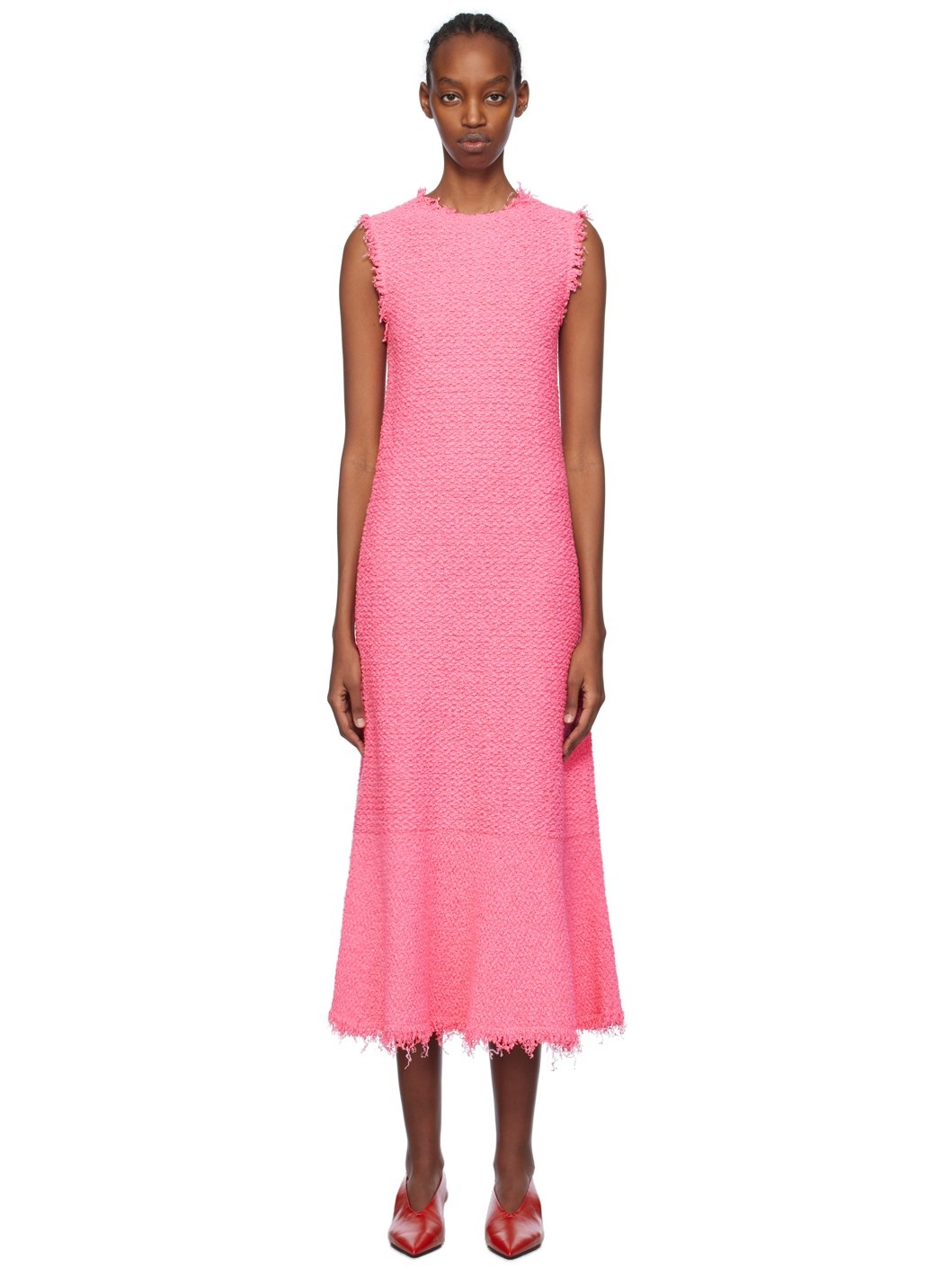 Pink Sleeveless Midi Dress - 1
