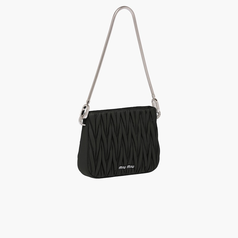 Miu Sassy matelassé nappa leather handbag - 5
