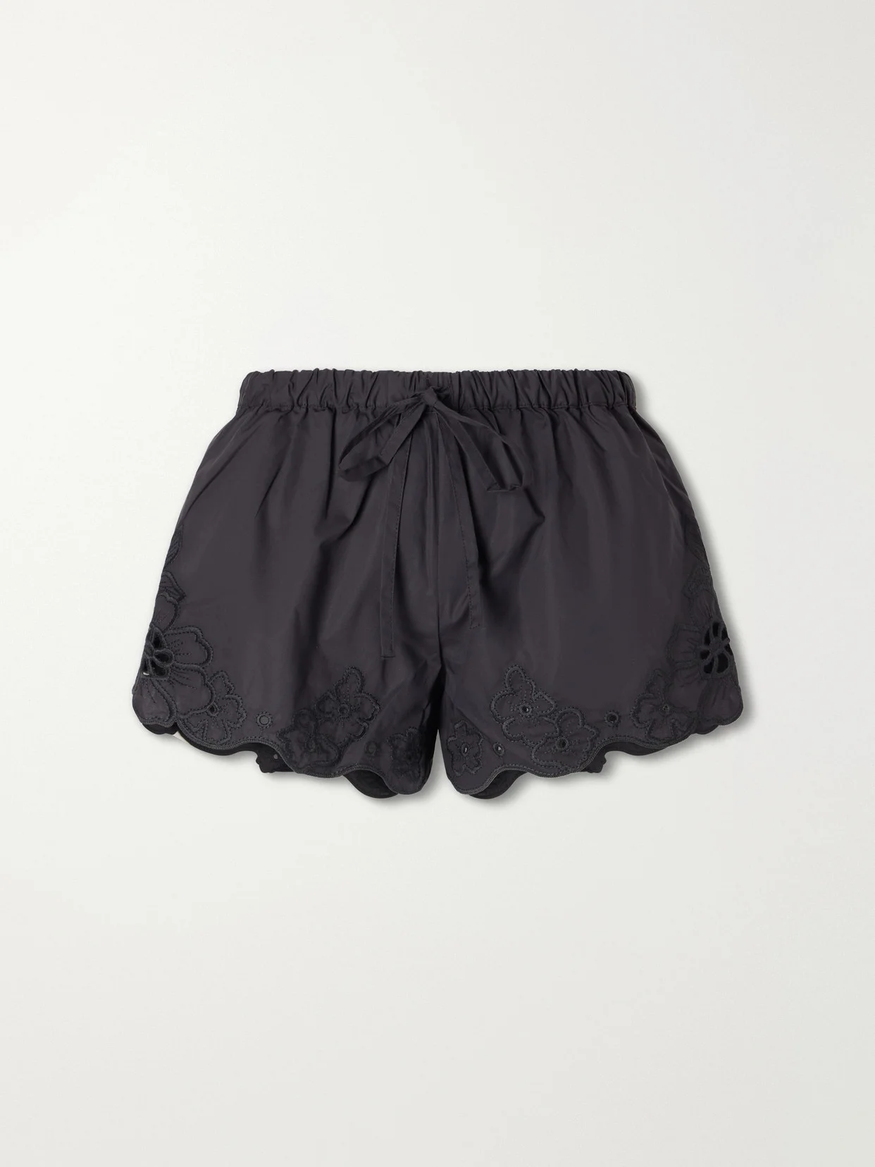 Klara Broderie-anglaise Cotton Mini Shorts - 1