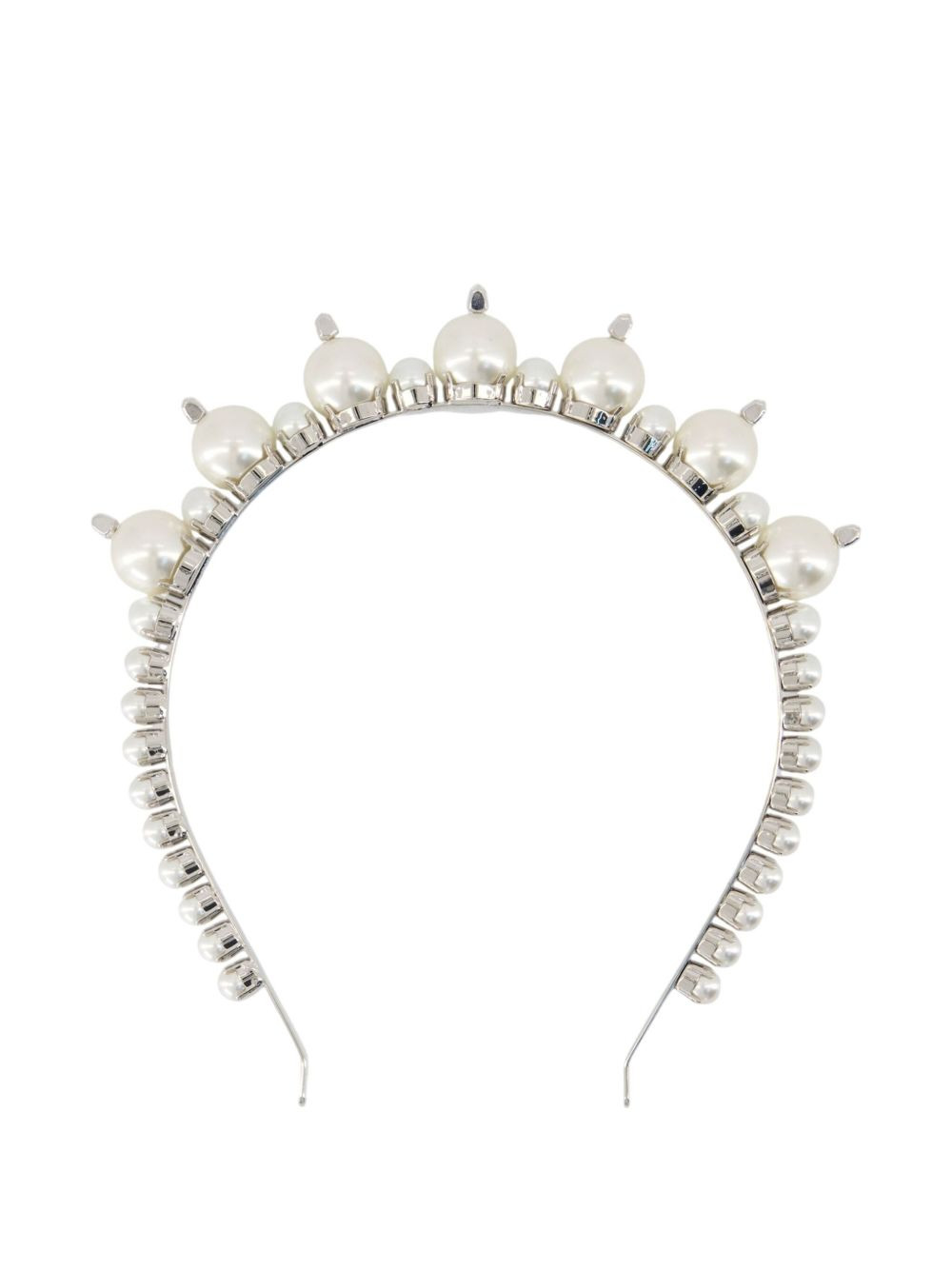 crystal pearl tiara hairband - 2