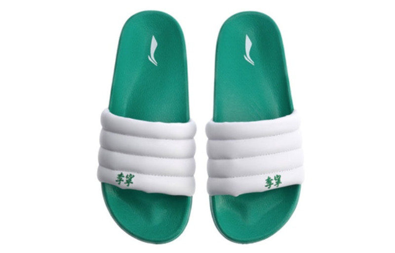 Li-Ning Li-Ning SS20 Bubble Slide Sandals White/Green ABTQ004-4 outlook
