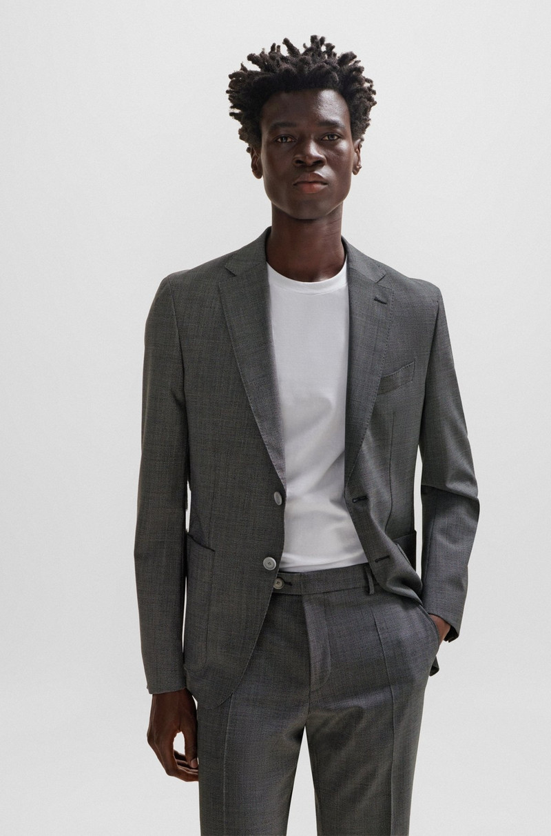 SLIM-FIT SUIT IN MICRO-PATTERNED VIRGIN WOOL 2