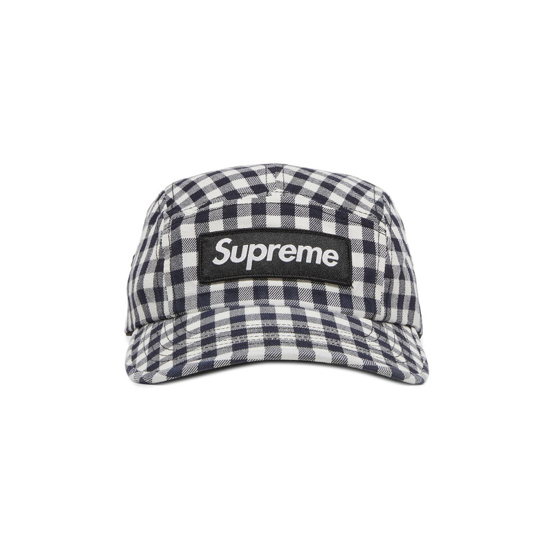 Supreme Gingham Camp Cap 'Black' - 1