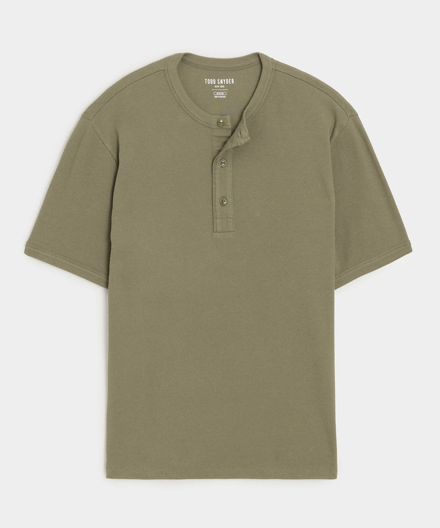 Ribbed Cotton Henley - 1