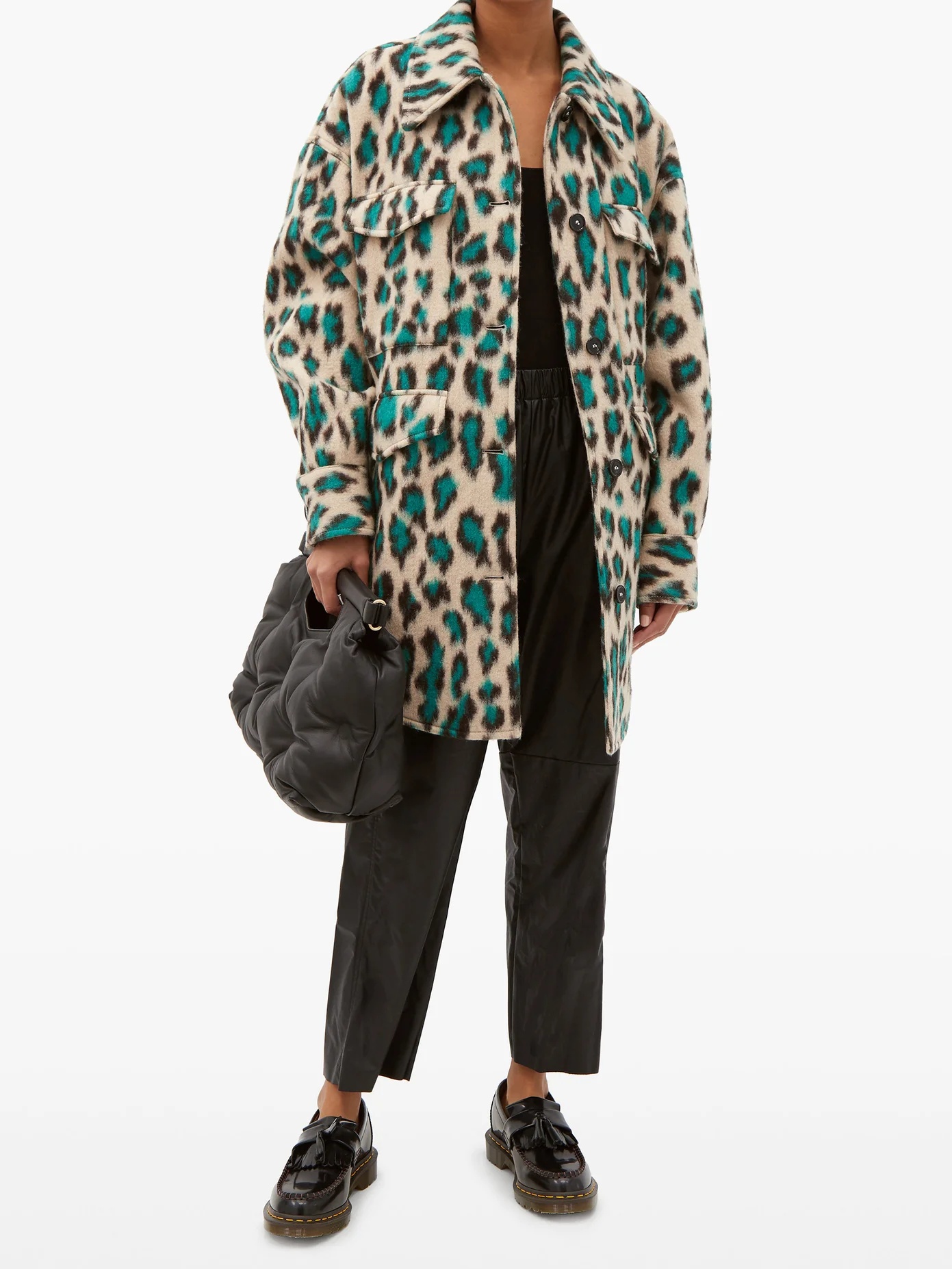 Leopard-patterned felt shirt jacket - 6