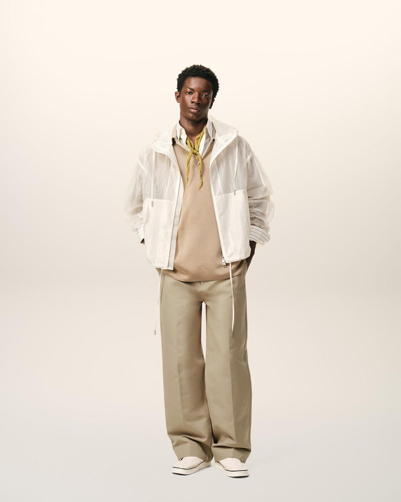 AMI Paris BEIGE COTTON BAGGY TROUSERS outlook